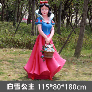 بالجملة بالحجم الطبيعي الكرتون الألياف الزجاجية الثلج الأبيض الأميرة وسبعة أقزام خرافية الراتنج تمثال جنوم صغير النحت - Product Image 3