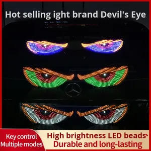 ملصق سيارة LED جديد بتصميم عين الشيطان الديناميكية مع شاشة وتركيب USB وإضاءة للسيارة 12 فولت مع تطبيق للتحكم - Product Image 2