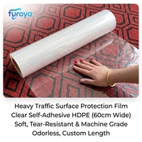 Film de protection temporaire en PE souple, rouleau de protection de tapis uni à surface brillante pour les entreprises de peinture et les prestataires de services de décoration