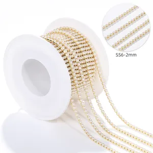 白色珍珠电镀珠链2毫米珍珠珠链卷DIY项链手链饰品制作