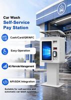 Station de paiement pour lavage auto en libre-service DK DK-D8910, kiosque 21,5 pouces, étanche, à poser au sol, avec lecture de code QR et acceptation de paiement en espèces pour station-service