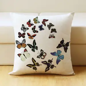 Schattige Natuur Mooie Vlinder Gooien Kussensloop Voor Sofa Slaapkamer 18*18 Inch Vierkante Kussensloop Kussenhoes