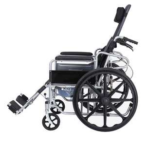 <span class=keywords><strong>Fauteuil</strong></span> <span class=keywords><strong>roulant</strong></span> manuel pliable à roues à rayons, avec cadre en acier au carbone amovible, dossier et appui-tête très confortables – Offre spéciale - Product Image 3