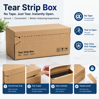 Boîte d'emballage personnalisée en carton ondulé rigide avec fermeture éclair et bande de déchirement, imprimée en couleur, réutilisable et écologique, pour envoi aérien