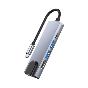 Hub Usb Type C 4 Cổng Tốc Độ Cao Bằng Hợp Kim Nhôm Với Nhà Sản Xuất Trung Quốc Giá Tốt Nhất Bộ Chuyển Đổi 5 Trong 1 Cho Thiết Bị Di Động Máy Tính Để Bàn - Product Image 3