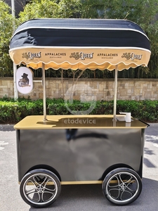 Carrito de Café Móvil para Exteriores, Carrito de Helados, Carrito Portátil para Servir Bebidas en Eventos y Catering - Product Image 6