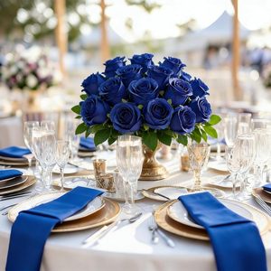 Оптовые синие искусственные шелковые розы для декора на День святого Валентина, свадебного оформления дома и свадебных букетов - Product Image 4