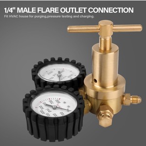 Régulateur d'azote 4000psi, valve d'azote de style américain CGA580, manomètre d'azote haute pression tout en cuivre G5/8 - Product Image 3
