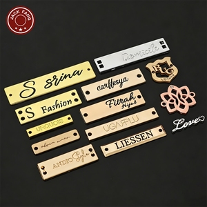 JACK FANG Metal Clothing Labels Rectangle Embossed Custom Brand <b>Name</b> <b>Tags</b> for Garment Use - Product Image 1