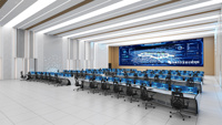 Consolas de Monitoreo de Seguridad Modernas JCCX-5 de Tamaño Personalizado, Muebles Comerciales, Escritorio para Computadora para Centro de Comando, Ecológico
