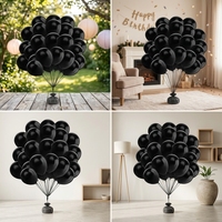 Ballons ronds en latex noir de 10 pouces, lot de 25, pour anniversaire, fête d'enfants, baby shower, fiançailles, mariage, enterrement de vie de jeune fille, décorations