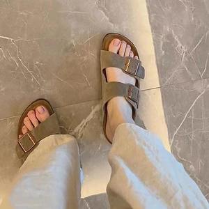 Sabots classiques en daim pour femmes Birken, <span class=keywords><strong>mules</strong></span> en cuir véritable, semelle plate EVA, <span class=keywords><strong>orthopédiques</strong></span>, santé du pied, antidérapants - Product Image 4