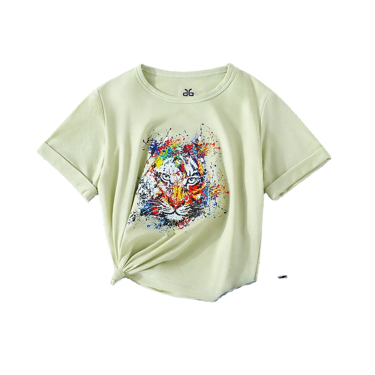 Camicia alla moda per bambini a maniche corte in morbido cotone bianco top estivo per ragazzi disponibile per l'acquisto