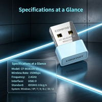 Adaptador WiFi USB Externo Mini de 150Mbps, Sin Controladores, 2.4GHz IEEE802.11n, Tarjeta de Red Inalámbrica para Computadora de Escritorio y Portátil, en Stock