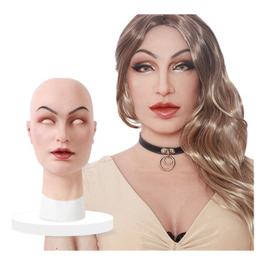 Masque facial en silicone réaliste avec maquillage, masques faciaux féminins pour cosplay, travestissement, transgenre - Product Image 1