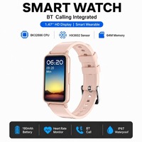 Reloj Inteligente con Llamadas BT M4, Pantalla TFT de 1.47 Pulgadas, Resistente al Agua IP67, Monitor de Frecuencia Cardíaca, 180 mAh, Ligero, 27.3 g