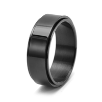 Titanstahl-Armband 8MM breit, drehbar, glatte Oberfläche, jungenhafter Stil, stressabbauender Ring, lasergraviertes Accessoire.