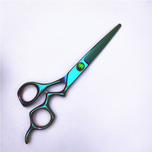Ciseaux à cheveux GF 6,0 pouces, ciseaux à effiler droits pour droitiers, outils de salon de beauté avec manche en pierre précieuse verte - Product Image 3