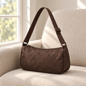 Mini <b>Shoulder</b> <b>Bag</b> Crinkle <b>Nylon</b> Women Lightweight Zip Top 23x14cm Everyday Custom Logo - Product Image 1