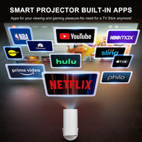 Mini Vidéoprojecteur Intelligent pour iPhone, Projecteur HD 1080P Amélioré, Compatible avec Android/iOS/Windows/TV Stick/USB