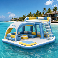Plateforme flottante gonflable robuste pour événements estivaux, quai aquatique durable pour fêtes et divertissements en plein air