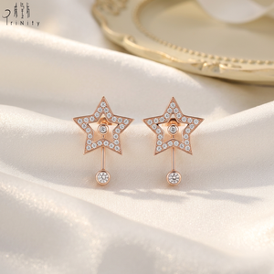 Wholesale Manufacturer <b>Fine</b> <b>Earrings</b> Simple Elegant Style Wholesale Jewelry 18K Solid Rose Gold Real Natural Diamonds <b>Earrings</b> - Product Image 3