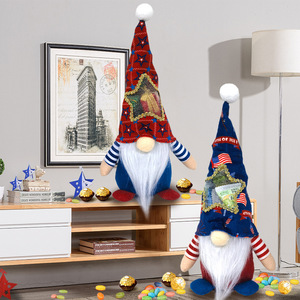 Sac à bonbons gnome patriotique sans visage pour le 4 juillet, décoration de table pour la fête de l'Indépendance américaine, ornement cadeau - Product Image 2