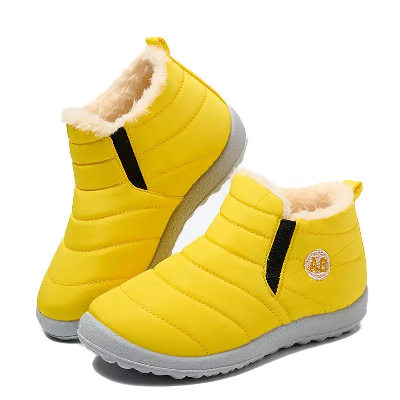 מגפי שלג עמידים למים לילדים מרופדת פרווה חיצונית החלקה על הליכה נעלי טיולים חורף נעלי חורף לילדים ילדים 2024 חדש