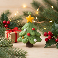 Ensemble de 3 bougies parfumées de Noël en forme de pingouin, renne et Père Noël, peintes à la main, en coffret cadeau