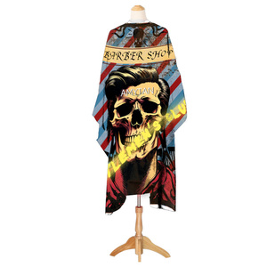 Wanmei Capa de Peluquería Profesional, Capa de Barbero Negra con Diseño de Calavera Popular, Capa de Salón con Estampado Personalizado - Product Image 6