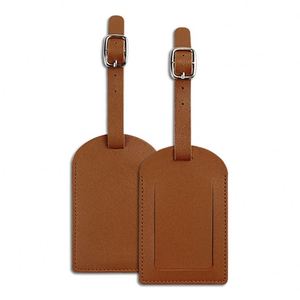 Étiquette de bagage en cuir PU épaissie imprimée Signature papier carte horizontale verticale Flip sangle de bagage fixation nom marqueur - Product Image 5