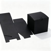 Boîte cadeau en papier carton noir de haute qualité, petite et carrée, pour soins de la peau, emballage personnalisé pour bougies, gloss à lèvres, cosmétiques