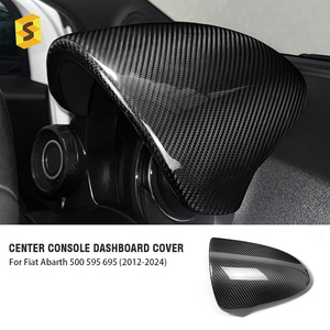 Couvre-tableau de bord en fibre de carbone pour <span class=keywords><strong>Fiat</strong></span> Abarth <span class=keywords><strong>500</strong></span> 595 695 (2012-2024), console centrale, côté conducteur, accessoires décoratifs intérieurs - Product Image 6