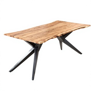 Modern Solid <b>Wood</b> <b>Foldable</b> Dining <b>Table</b> with Fluted Pedestal Base for 6 Dining Room Entry - Product Image 1