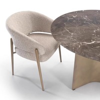 Design moderne de luxe pour hôtel et restaurant utilisation chaise de salle à manger chaise café pied en acier inoxydable velours