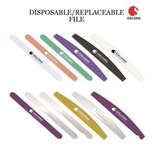 Black Removable Sandpaper <b>PS</b> Board Handle Metal Sanding Straight Moon Files Disposable Nail File - Product Image 1