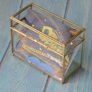 Boîte de présentation en verre biseautés transparent, 4x6, pour garder vos invités, avec couvercle en verre plat et biseautés, boîte en verre transparent avec couvercle <span class=keywords><strong>photo</strong></span> - Product Image 3