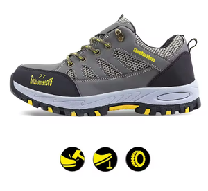 Bottes <span class=keywords><strong>de</strong></span> travail confortables haut <span class=keywords><strong>de</strong></span> gamme à embout d'acier pour hommes, polyvalentes et adaptées à un usage décontracté, chaussures <span class=keywords><strong>de</strong></span> <span class=keywords><strong>sécurité</strong></span> pour le travail. - Product Image 1