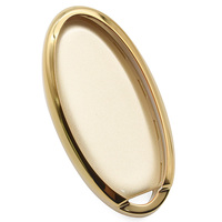 Protection de clé de voiture en TPU de haute qualité à 3 boutons, coque de clé plaquée or champagne, étui de clé à distance pour accessoire de protection de clé