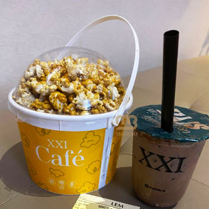 Cubo de palomitas de maíz con estampado personalizado, venta al por mayor, taza de embalaje de palomitas de maíz de 46oz, Cubo de palomitas de maíz con tapa de cúpula - Product Image 2