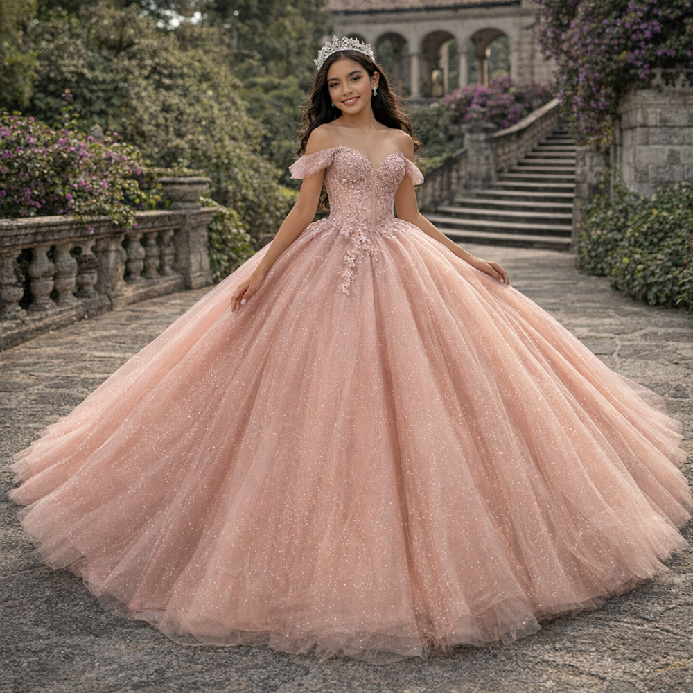 Buy In Bulk Dusty Pink Gown Luxurious Sequined Gown