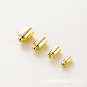 Fermoir cylindrique plaqué or pour bijoux, accessoires DIY pour bracelets et colliers, base en cuivre 14K inaltérable, origine Yiwu - Product Image 1