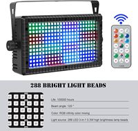 Stock US 288 pièces Projecteur stroboscopique LED RGB 3-en-1 DMX avec télécommande et activation sonore pour éclairage de scène DJ, concerts, mariages, clubs et fêtes (Lot de 2)