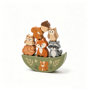 Juguete de madera Montessori personalizado al por mayor de fábrica, rompecabezas de animales con diseño de dibujos animados de Vietnam, juguetes de apilamiento de madera interactivos para niños - Product Image 2