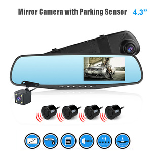 SUNWAYI Specchietto Retrovisore Auto con Telecamera 1080P 4.3 Pollici, Sensore di Parcheggio, Registrazione Doppia, Dash Cam - Product Image 3