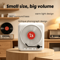 Gramophone portable lumineux en plastique, petit cadeau, H3, lecteur de disques vinyles rétro, prend en charge le lecteur CD, haut-parleur 5.3BT, fabricant direct
