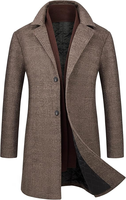 Manteau Trench en Laine pour Homme Yimai, Coupe Slim, Double Boutonnage, Imperméable, Épais, Vêtement d'Hiver