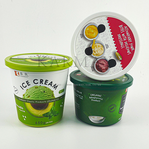 ถ้วยไอศกรีมพลาสติก PP แบบกำหนดเองพร้อมฝาปิด ภาชนะบรรจุอาหารหลากสีสัน - Product Image 4