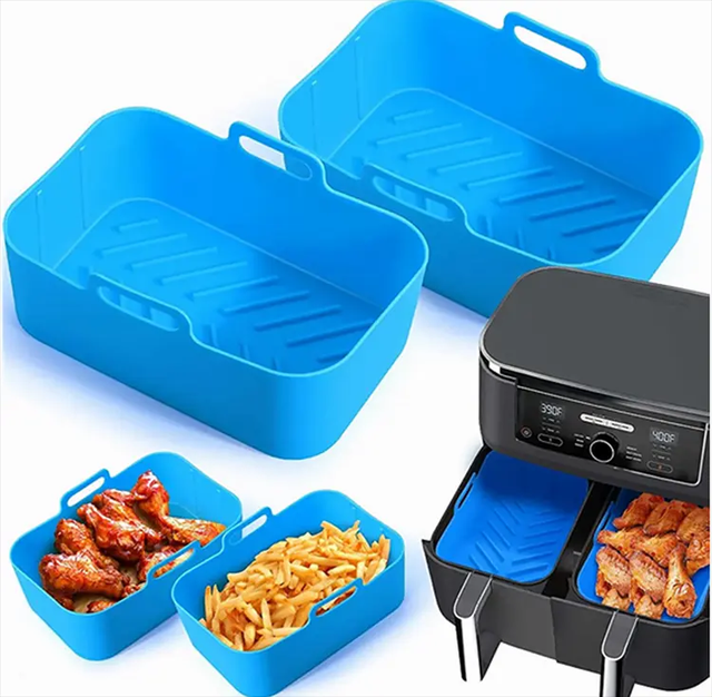 High Temperature Resistant Foldable Round Reusable Non-Stick Food Grade Silicone Eco-Friendly Cake Pan Air Fryer Oven Bake Tray