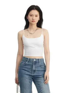 CHIC <span class=keywords><strong>VEN</strong></span> Damen Vintage-Top mit Schleifenkragen, locker, kurz, ärmellos, einfarbig, CAMIS, Dobby-Gewebe, gestrickt, Frühling, Sommer 2023 - Product Image 2